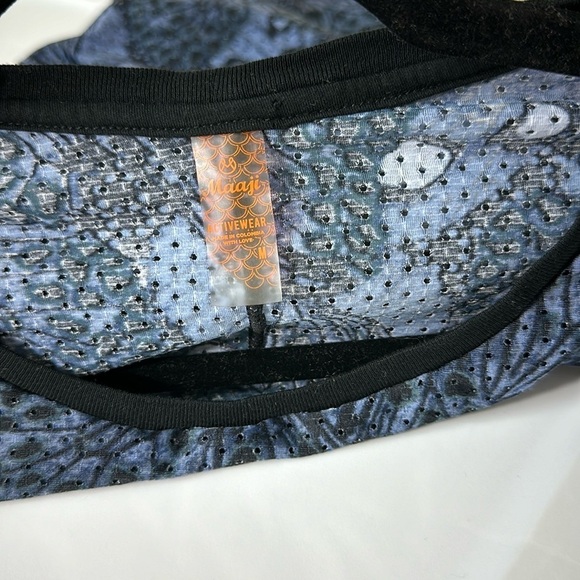 Maaji Perforated Tank Blue Front Knot Medium - Picture 3 of 4